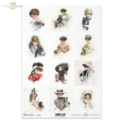 Rice Paper - Vintage Ladies and Pets