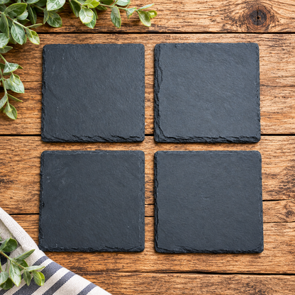 Square Slate Coasters - Set of 4