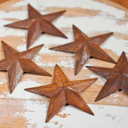 Rusty Tin Dimensional Mini Barn Stars 1-1/8" x 1-1/8" (9 per Pack) 