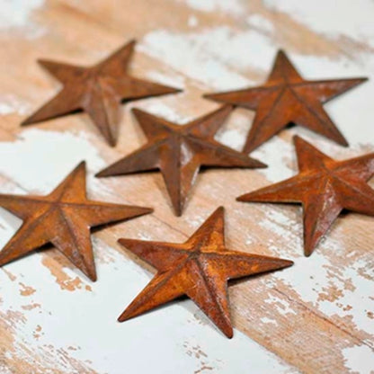 Rusty Tin Dimensional Mini Barn Stars 1-1/8" x 1-1/8" (9 per Pack) 