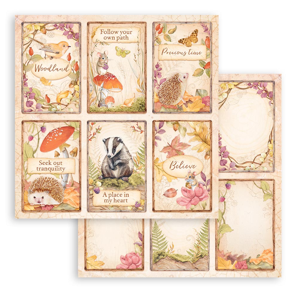 Stamperia 12 Scrapbook Paper Pad - Woodland – Ninnys Napkins