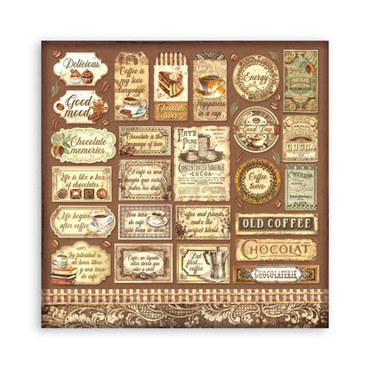 Stamperia 12"  Scrapbook Paper Pad - Coffee and Chocolate