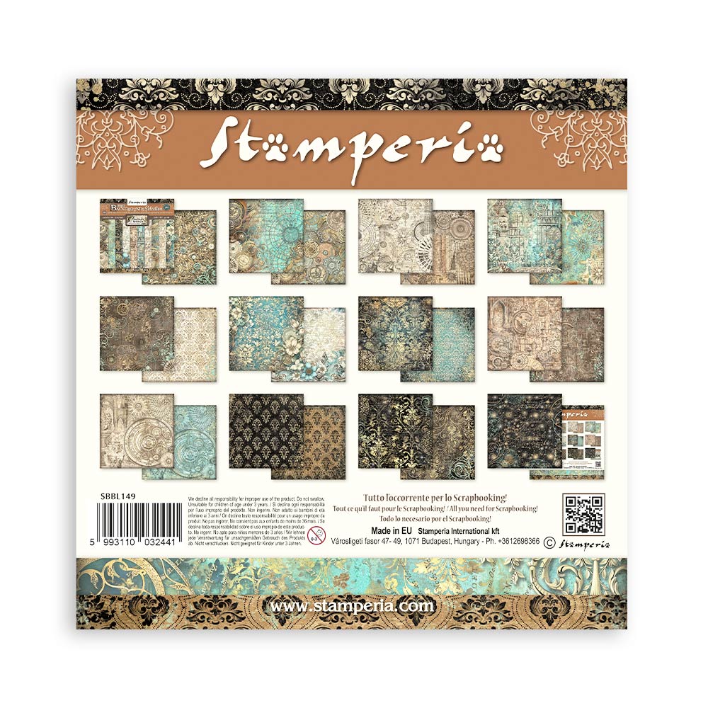 Stamperia 12"  Scrapbook Paper Pad Maxi Background Selection - Sir Vagabond in Fantasy World