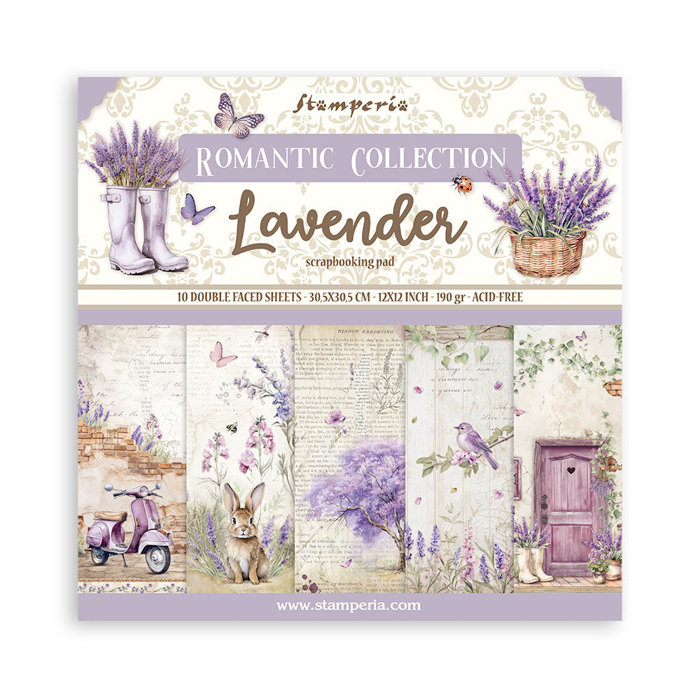 Stamperia 12"  Scrapbook Paper Pad - Lavender