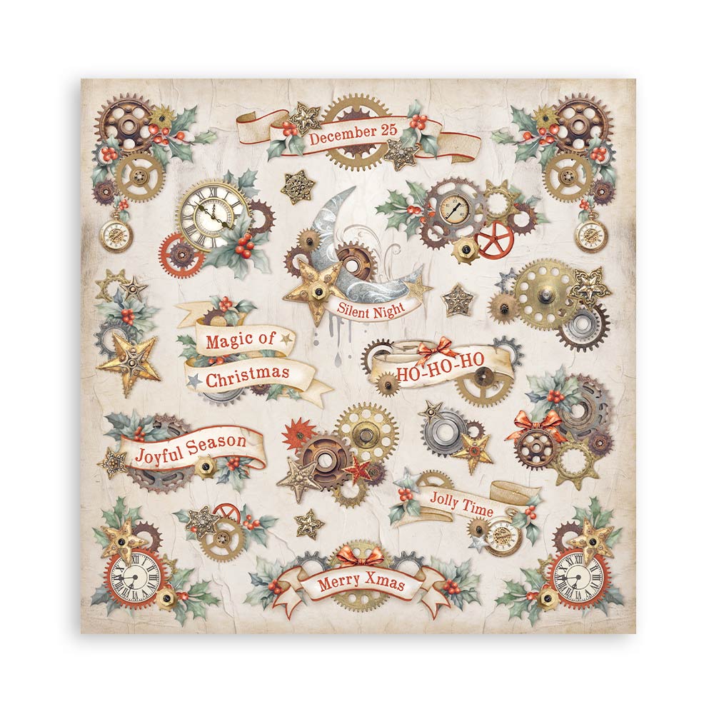 Stamperia 12"  Scrapbook Paper Pad - Gear Up For Christmas