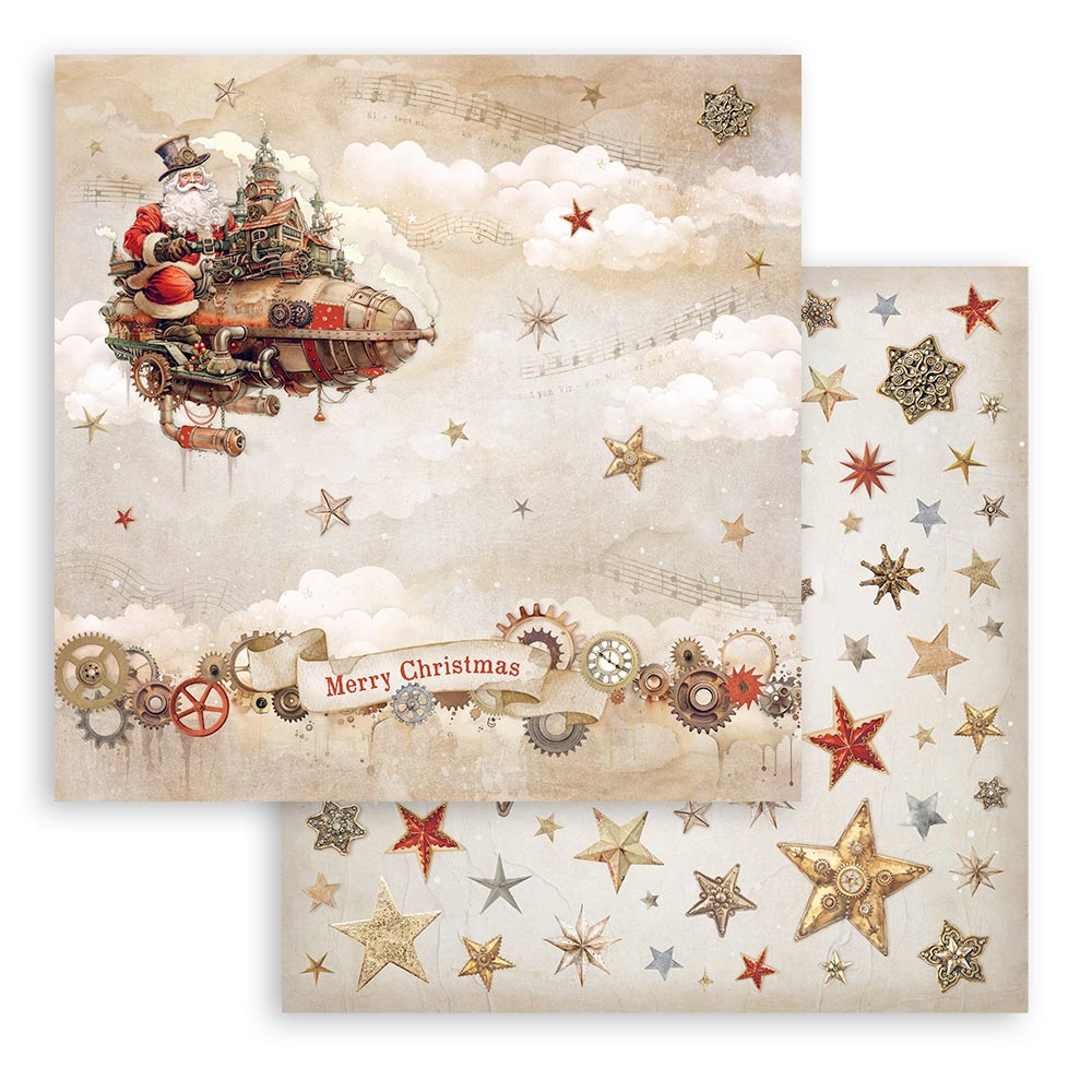 Stamperia 12"  Scrapbook Paper Pad - Gear Up For Christmas