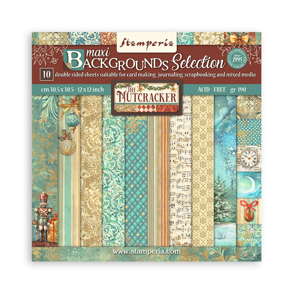 Stamperia 12"  Maxi Background Selection Paper Pad - The Nutcracker