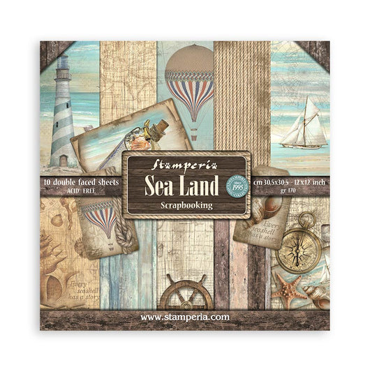 Stamperia 12"  Scrapbook Paper Pad - Sea Land