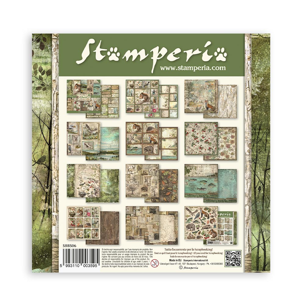 Stamperia 8" Scrapbook Paper Pad - Forest