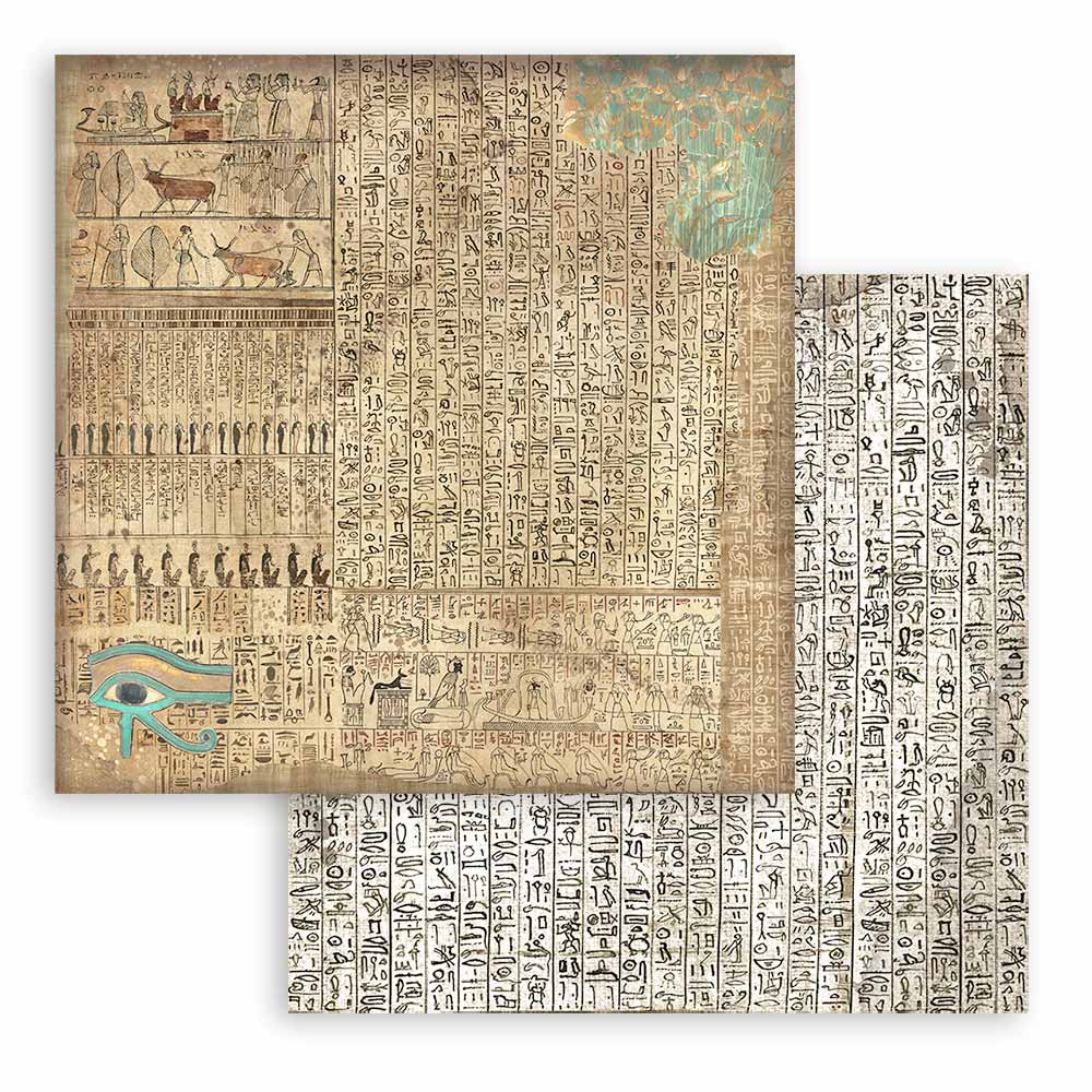 Stamperia 8" Backgrounds Selection Paper Pad - Fortune, Land of Pharaohs
