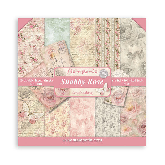 Stamperia 8" Scrapbook Paper Pad - Shabby Rose