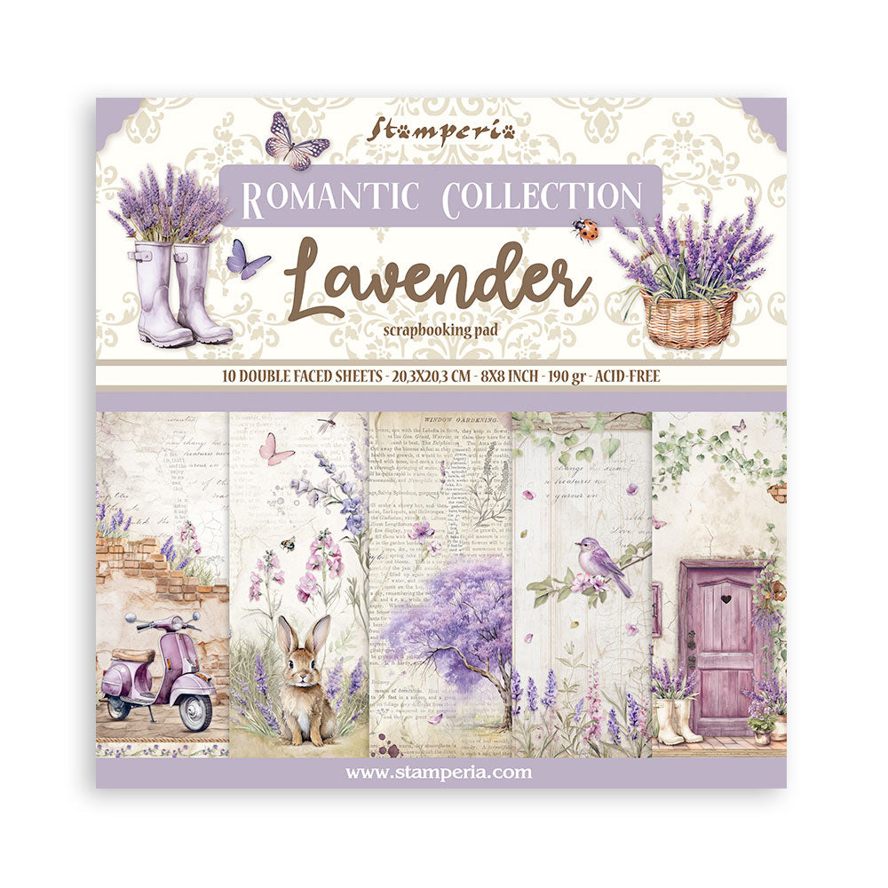 Stamperia 8" Scrapbook Paper Pad - Lavender