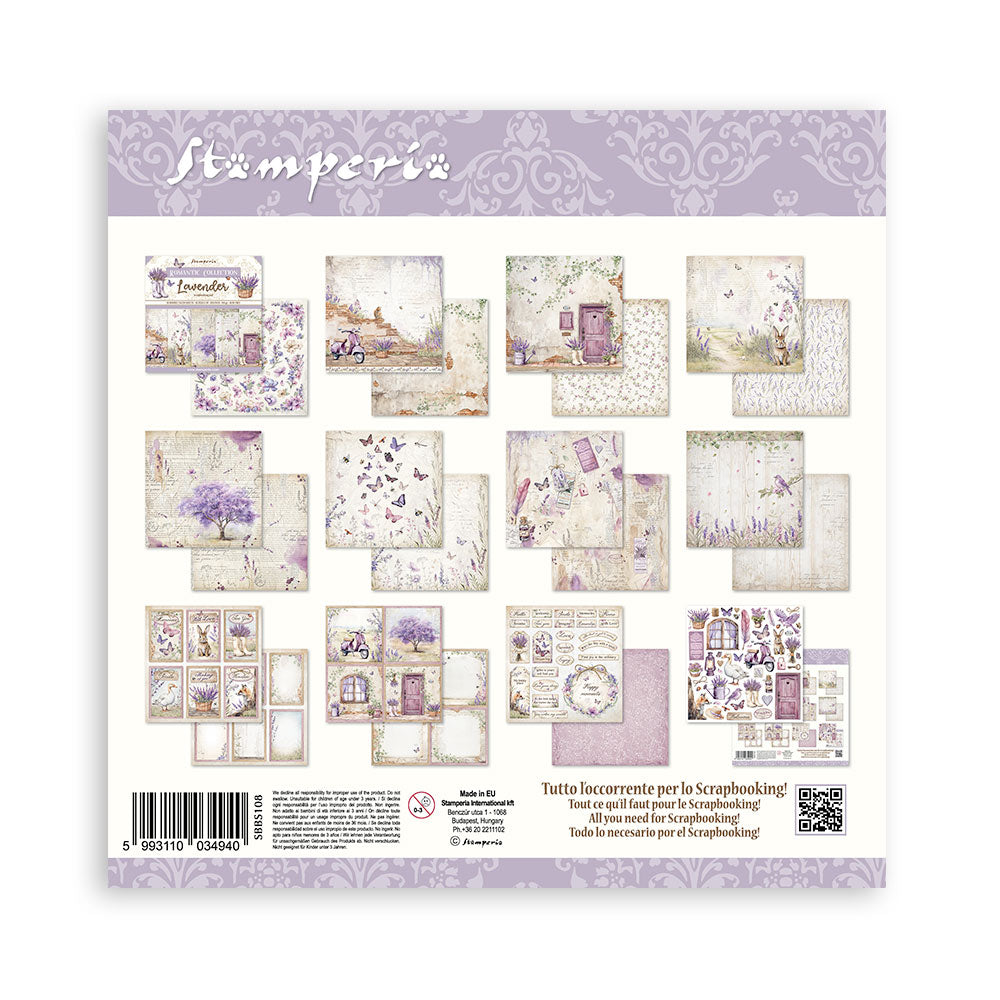 Stamperia 8" Scrapbook Paper Pad - Lavender