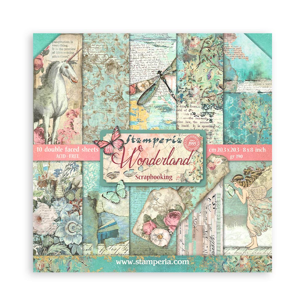 Stamperia 8" Scrapbook Paper Pad - Wonderland