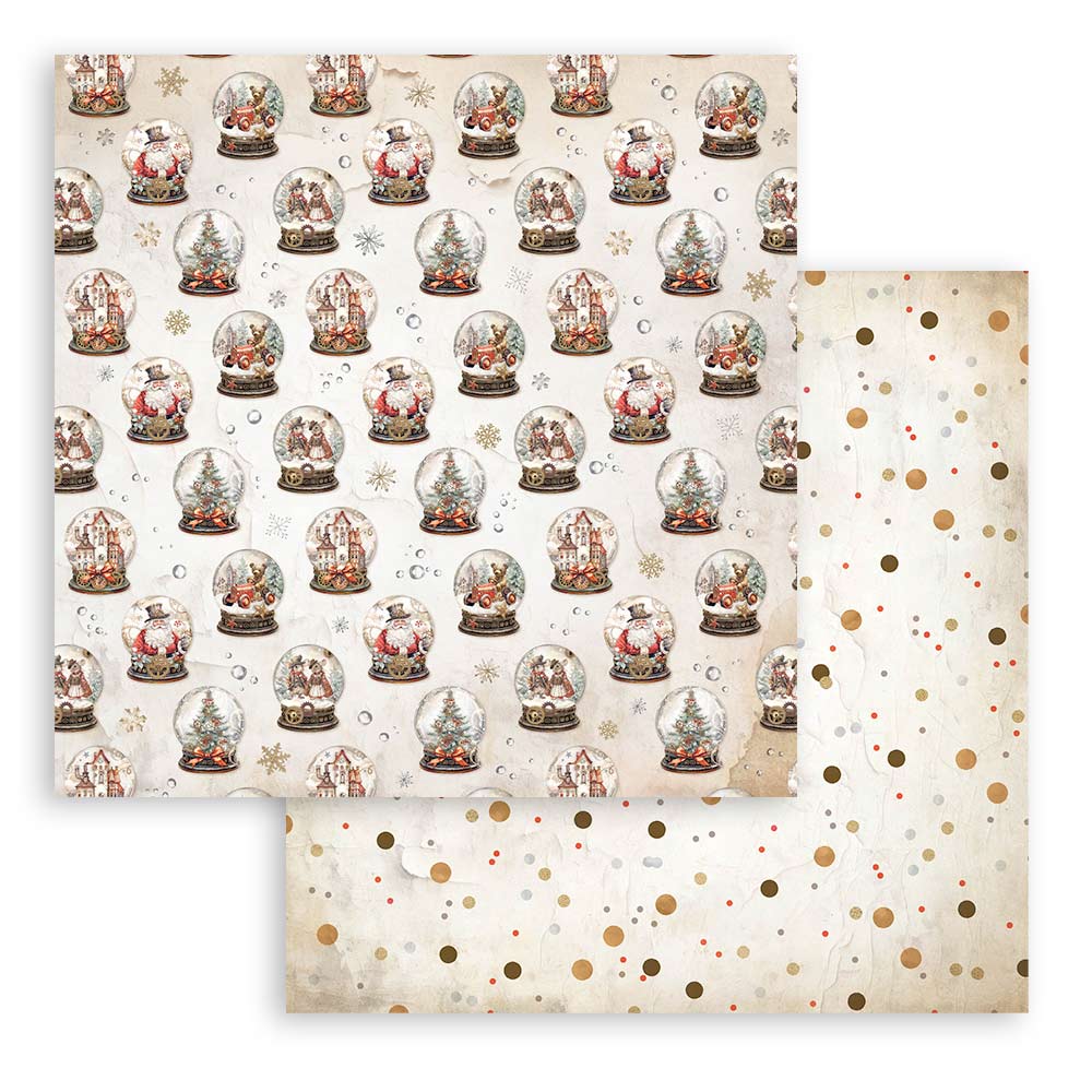 Stamperia 8" Scrapbook Paper Pad - Backgrounds Selection, Gear Up For Christmas