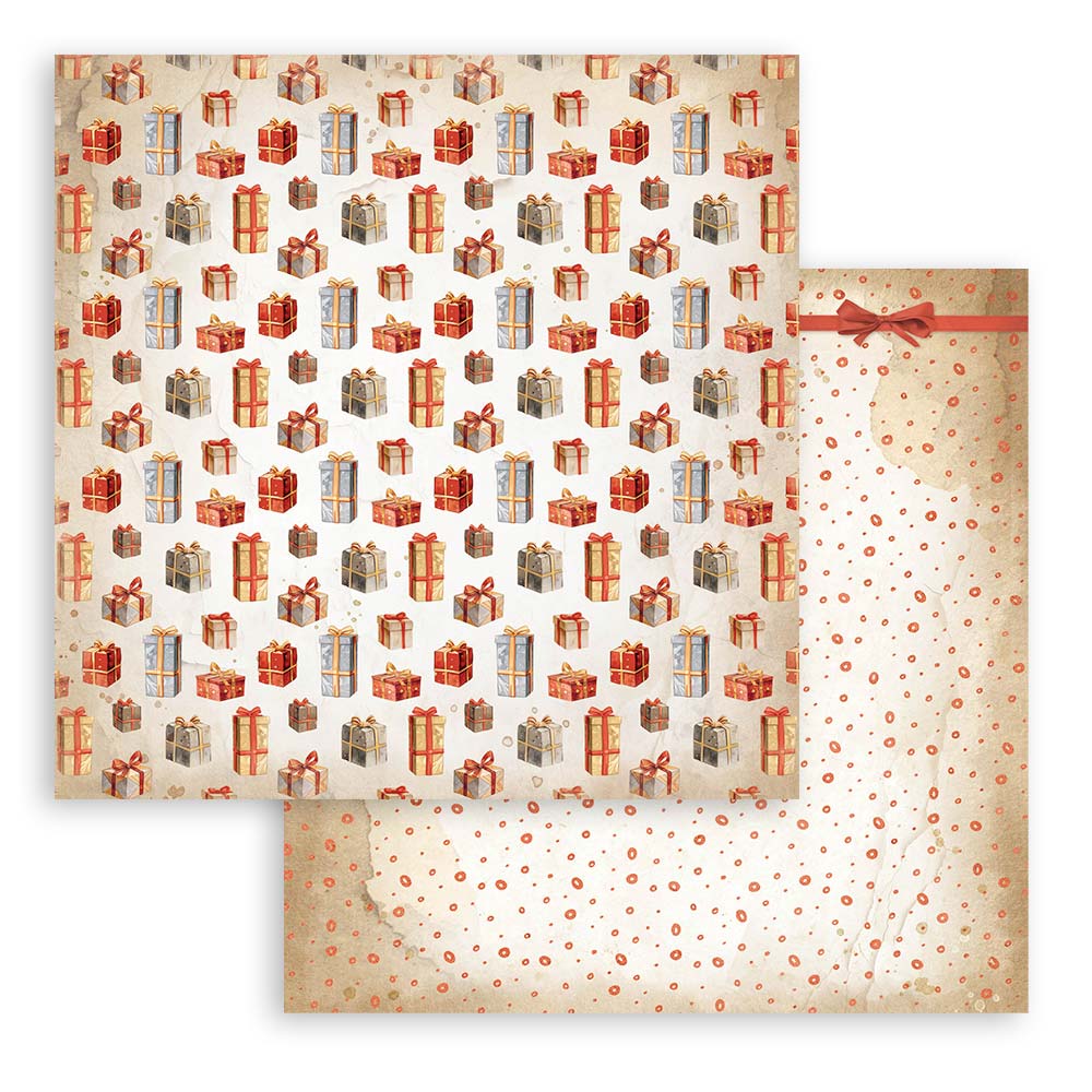 Stamperia 8" Scrapbook Paper Pad - Backgrounds Selection, Gear Up For Christmas