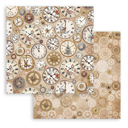 Stamperia 8" Scrapbook Paper Pad - Backgrounds Selection, Gear Up For Christmas