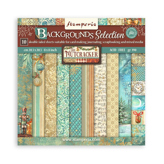 Stamperia 8" Scrapbook Paper Pad - Backgrounds Selection, The Nutcracker