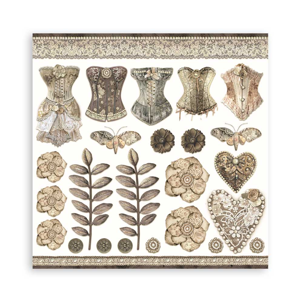 Stamperia 8" Scrapbook Paper Pad - Old Lace