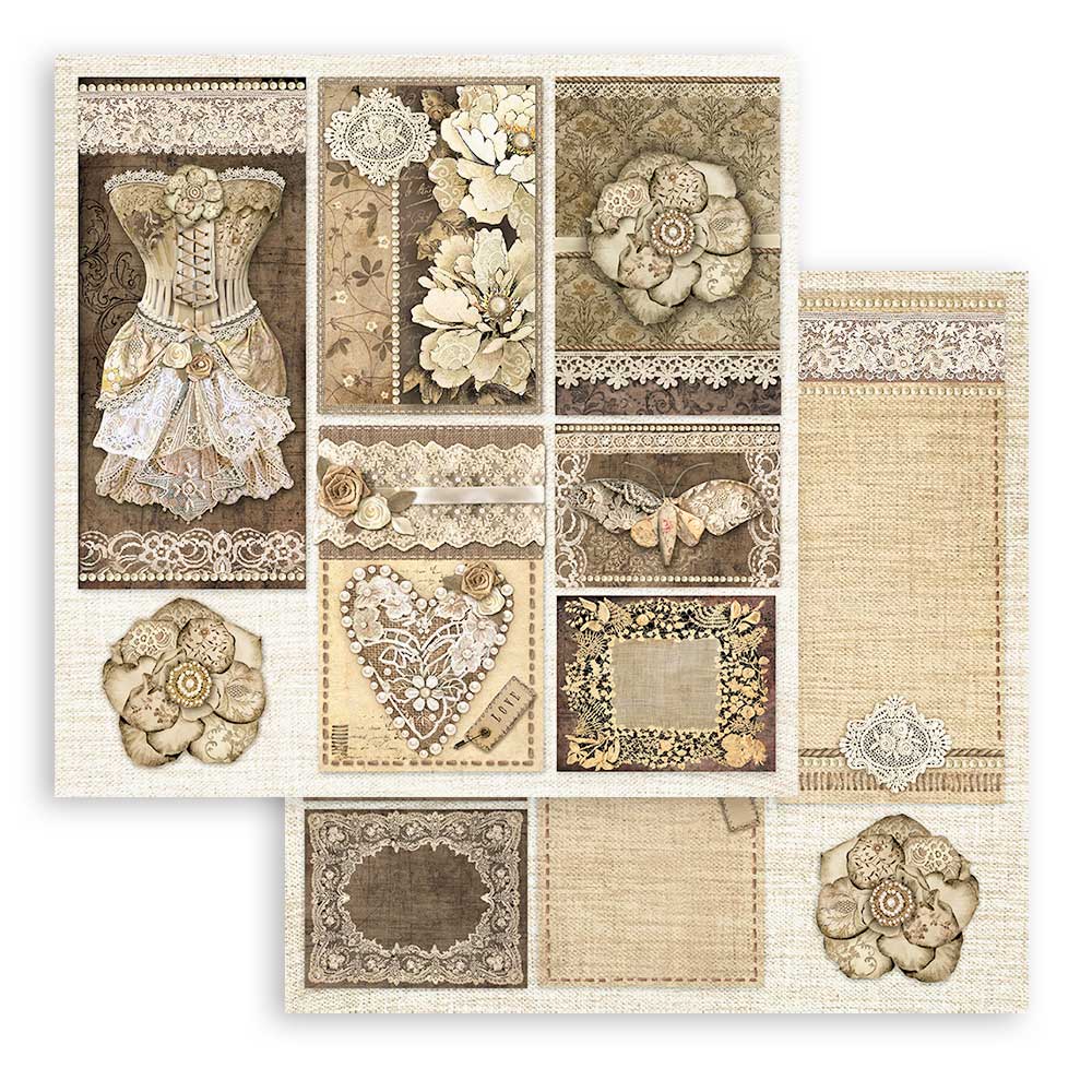 Stamperia 8" Scrapbook Paper Pad - Old Lace