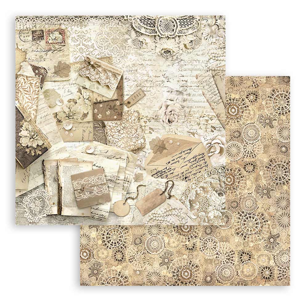 Stamperia 8" Scrapbook Paper Pad - Old Lace