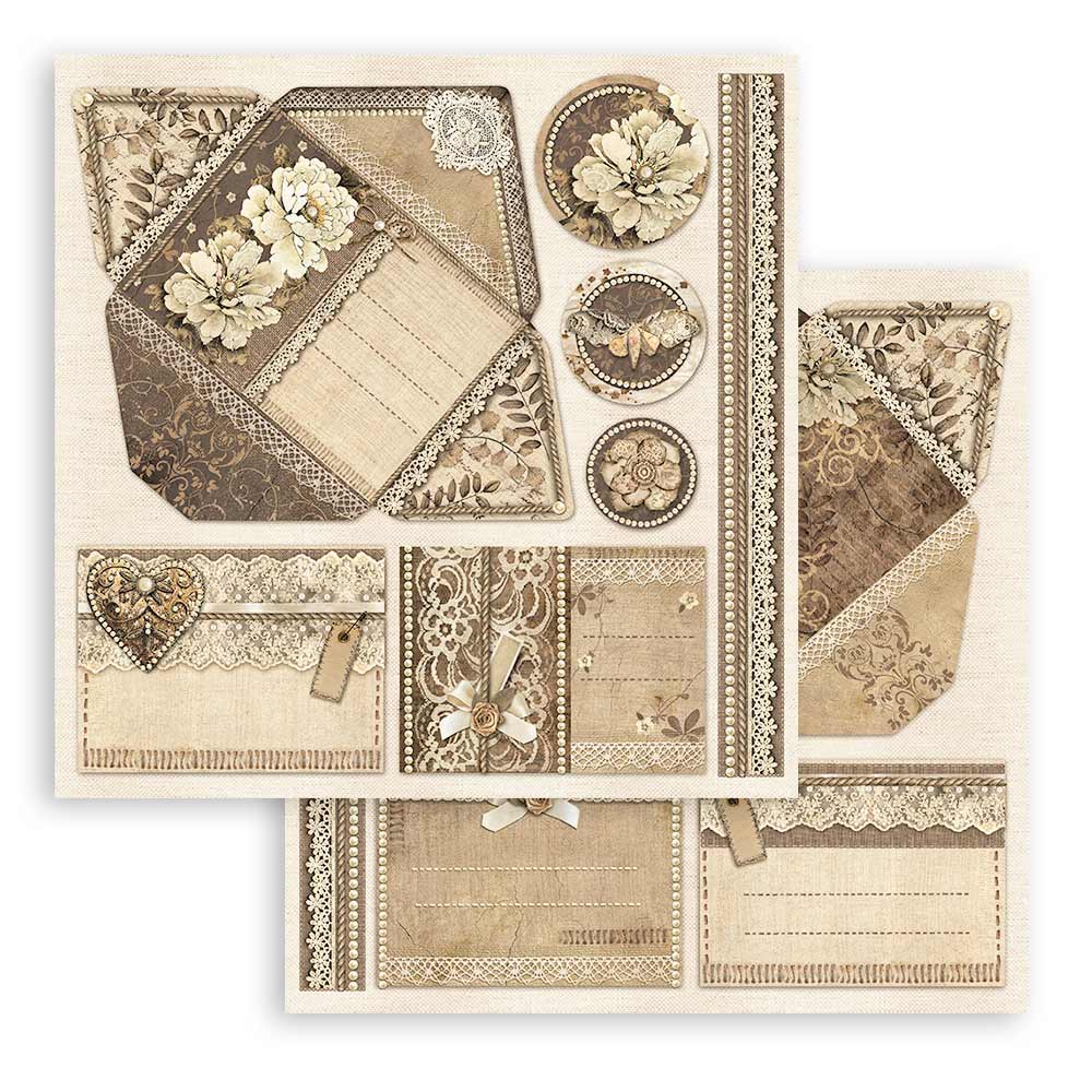 Stamperia 8" Scrapbook Paper Pad - Old Lace