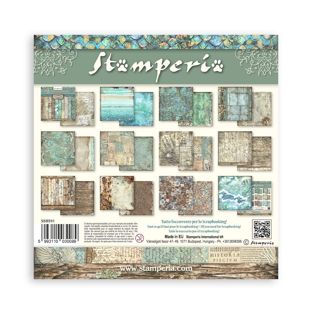 Stamperia * Romantic Sea Dream * Double-Sided Paper Pad 8x8 10/Pkg