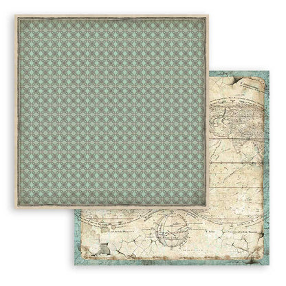 Stamperia 8" Scrapbook Paper Pad - Backgrounds Selection, Voyages Fantastiques