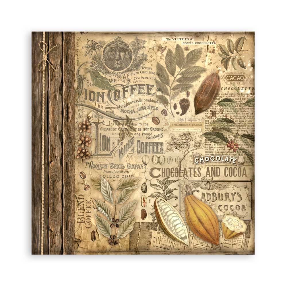 Stamperia Coffee and Chocolate 12 x 12 Double Side Paper Pad
