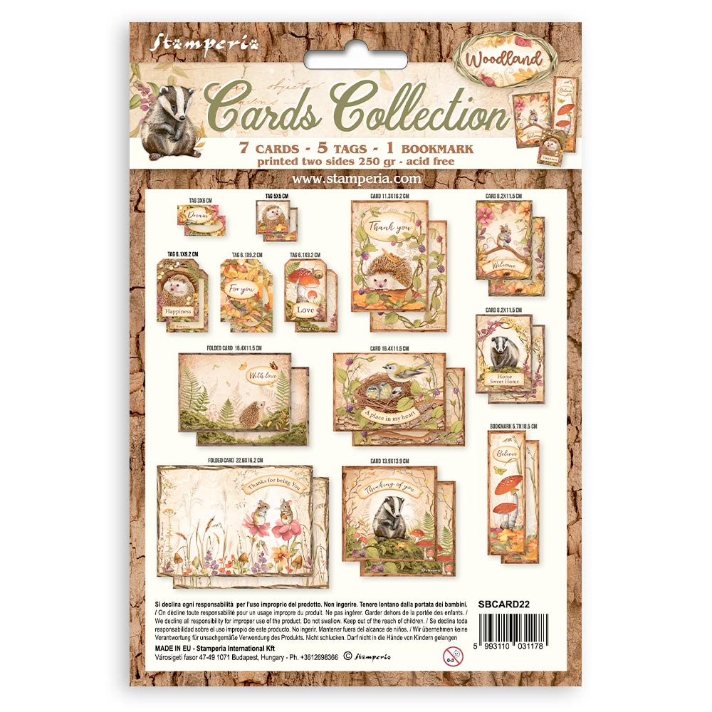 Stamperia Cards Collection - Woodland