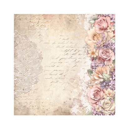 Stamperia Fabric 4 sheets- Romance Forever