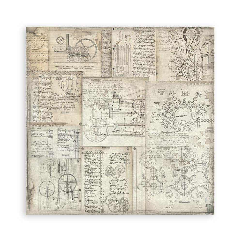 Stamperia Fabric 4 sheets- Voyages Fantastiques