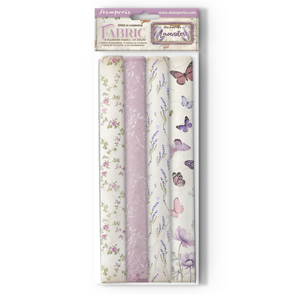 Stamperia Fabric 4 sheets- Lavender