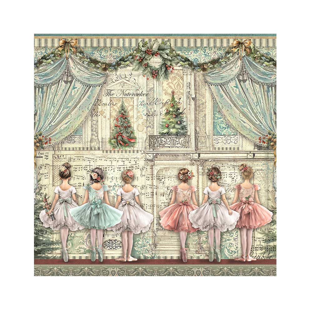 Stamperia Fabric 4 sheets- The Nutcracker