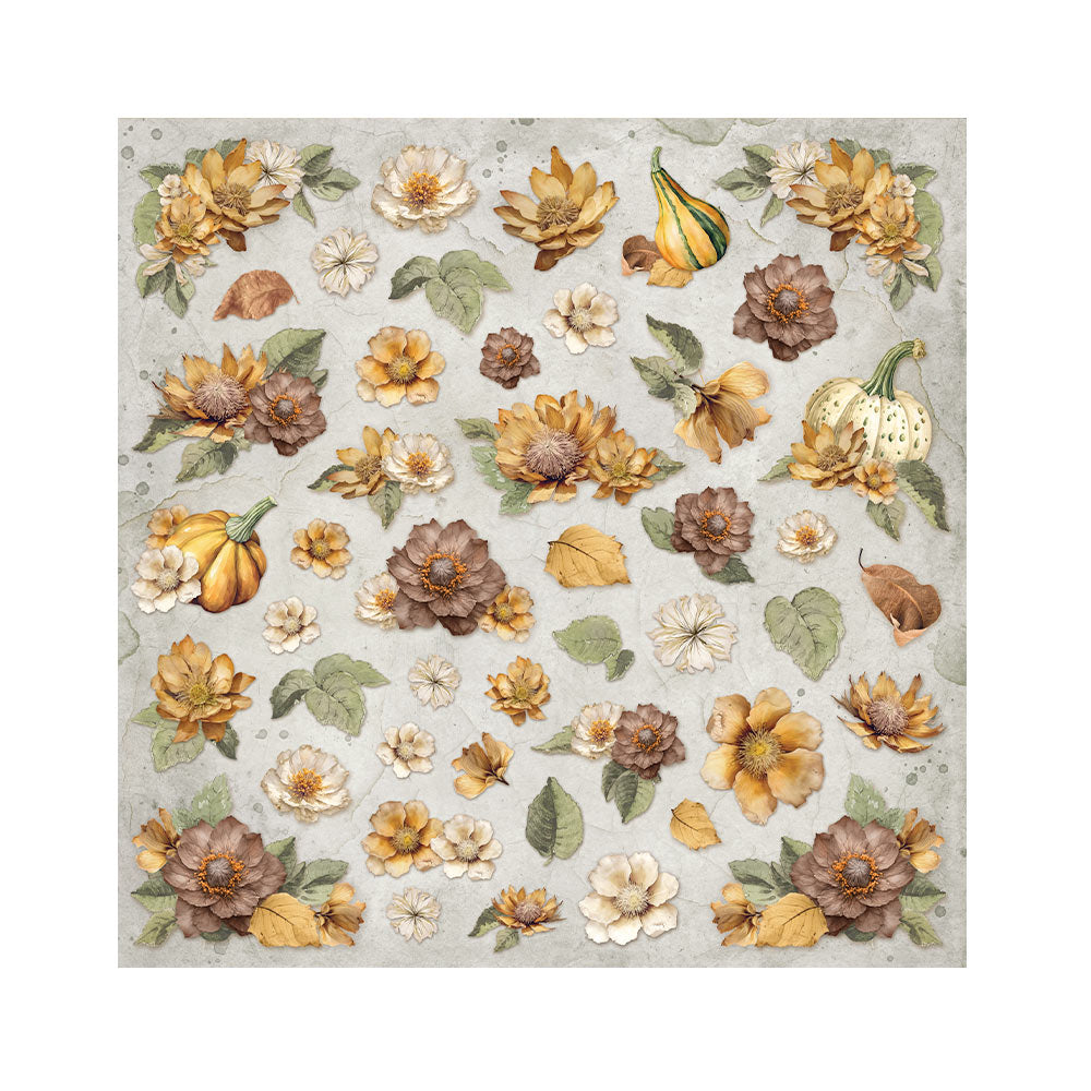 Stamperia Fabric 4 sheets- Golden Harmony