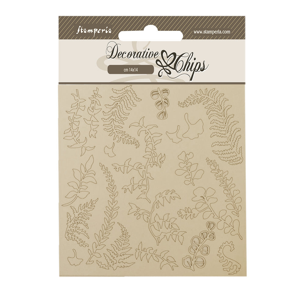 Stamperia 14 x 14 Decorative Chips - Woodland Branches with Leaves