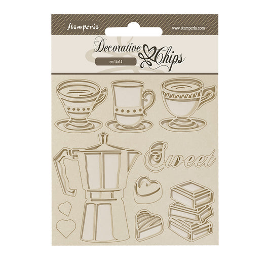 Stamperia 14 x 14 Decorative Chips - Coffee and Chocolate Moka