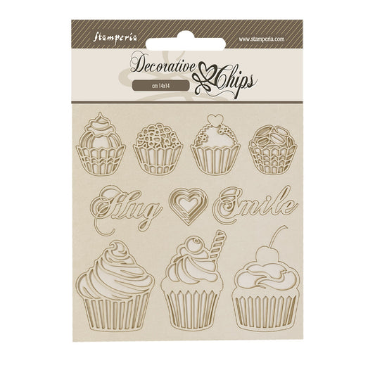 Stamperia 14 x 14 Decorative Chips - Coffee and Chocolate Sweety