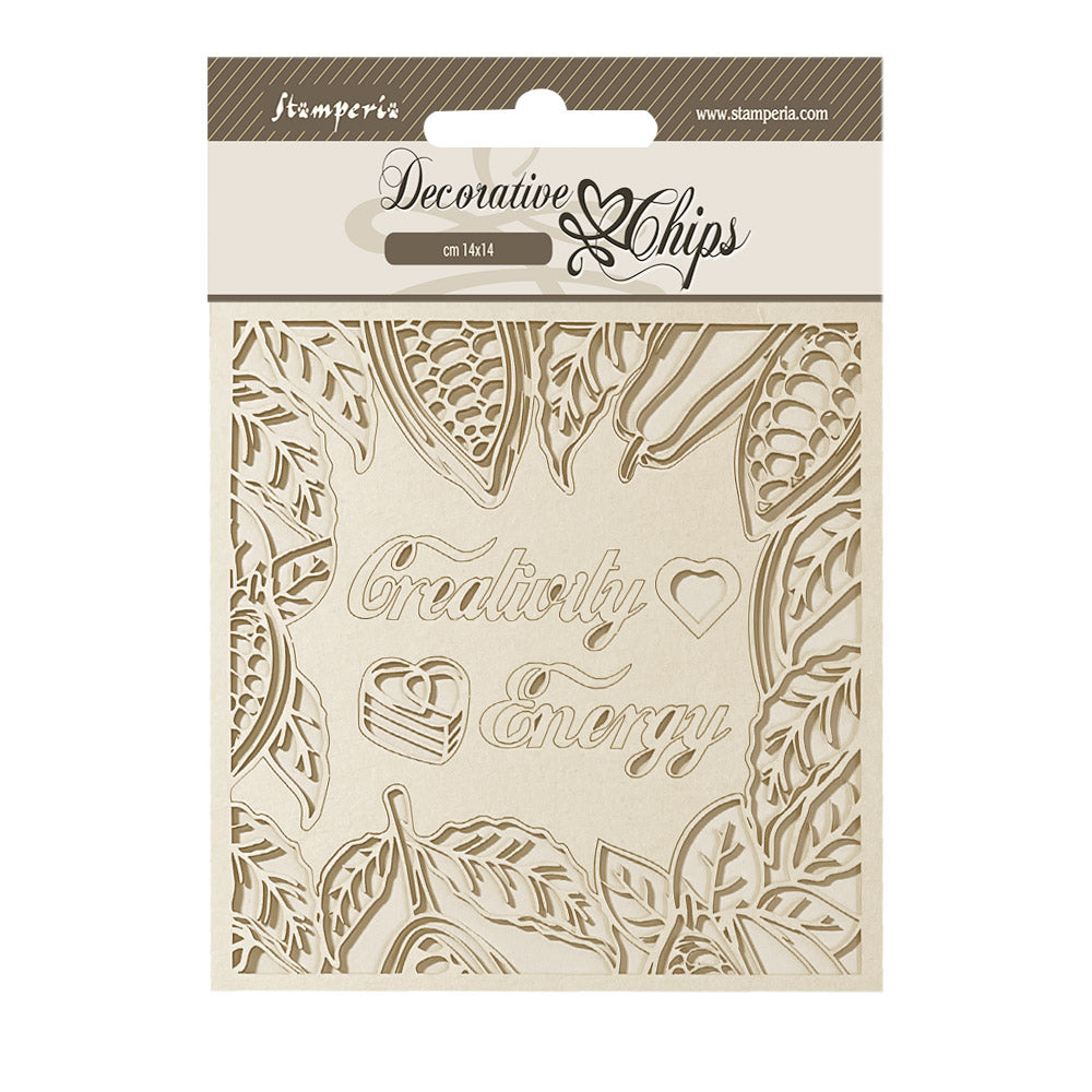 Stamperia 14 x 14 Decorative Chips - Coffee and Chocolate Creativity Energy