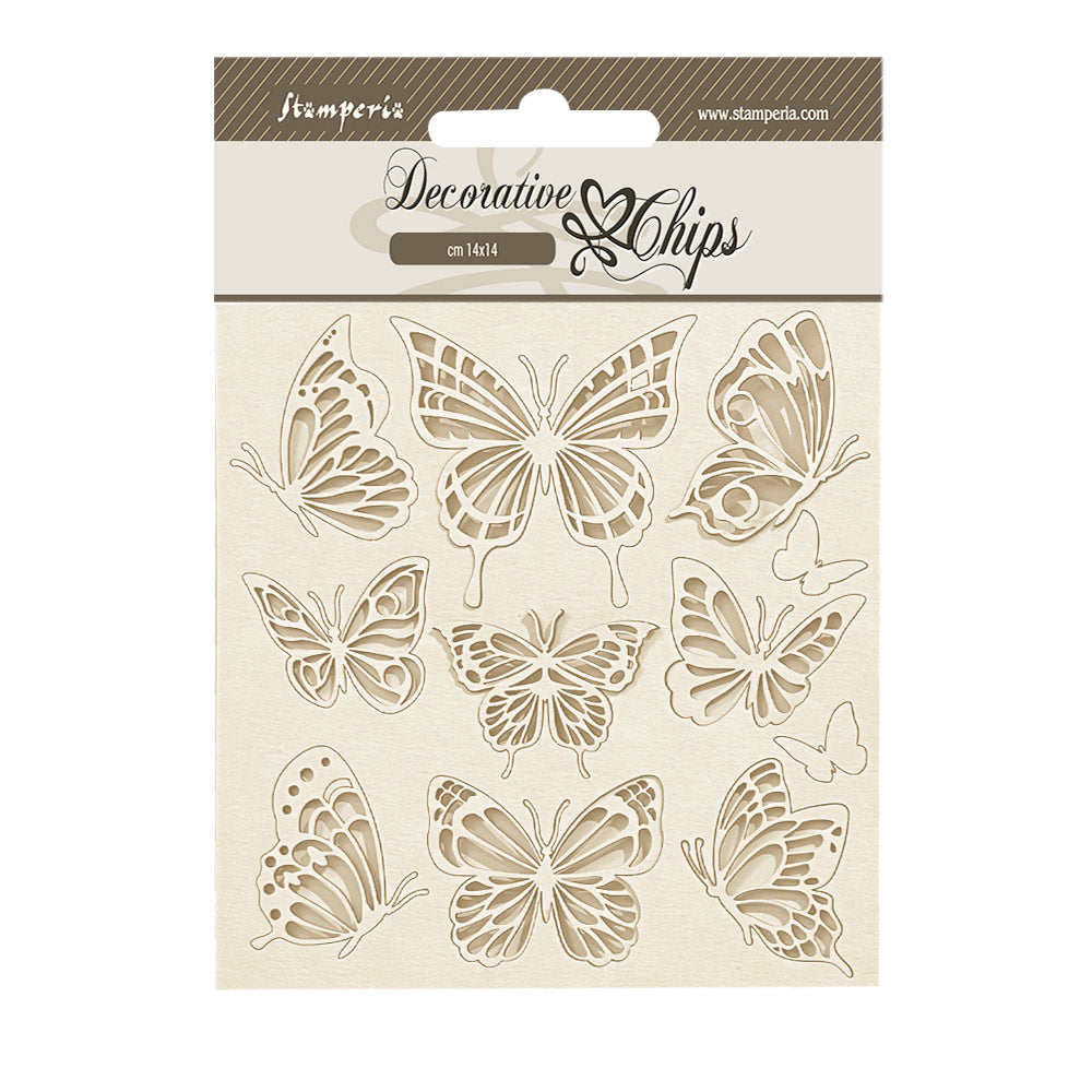 Stamperia 14 x 14 Decorative Chips - Lavender Butterflies