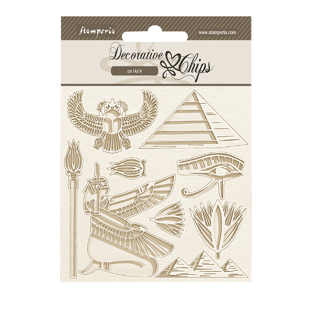 Stamperia 14 x 14 Decorative Chips - Fortune, Egypt Pyramid