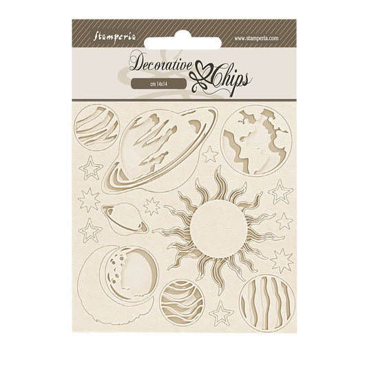 Stamperia 14 x 14 Decorative Chips - Fortune, Planets