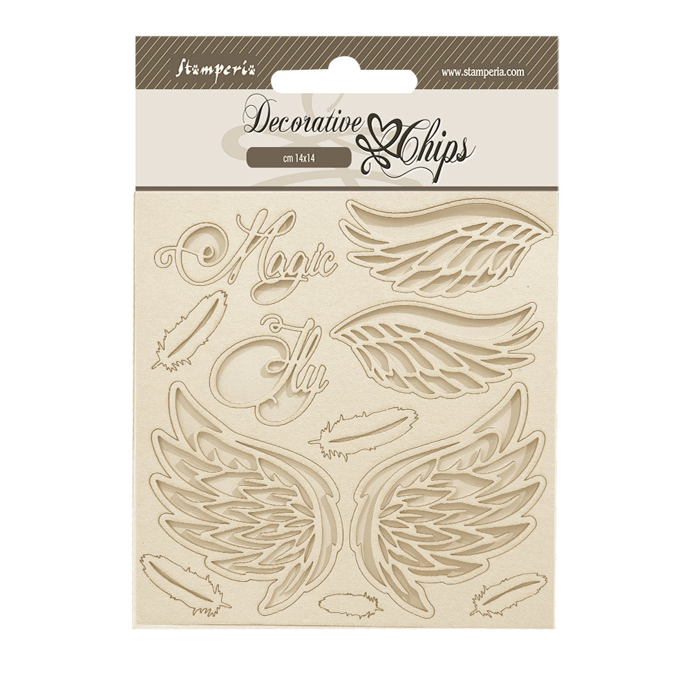 Stamperia 14 x 14 Decorative Chips - Wonderland Wings