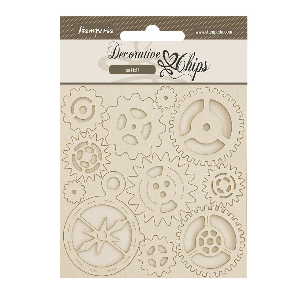 Stamperia 14 x 14 Decorative Chips - Alterego, Gears and Compass