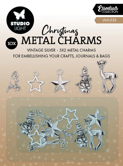 Metal Charms Winter Elements Essentials 10 Pieces