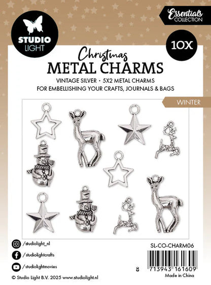 Metal Charms Winter Elements Essentials 10 Pieces