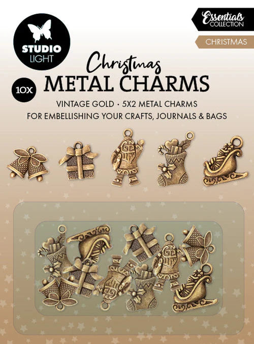 Metal Charms Christmas Elements Essentials 10 Pieces