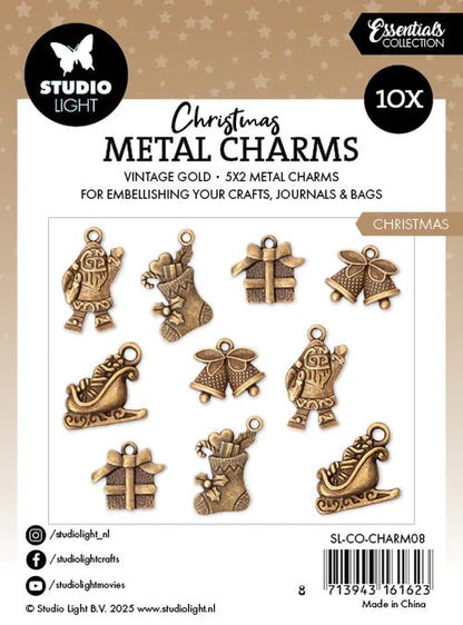 Metal Charms Christmas Elements Essentials 10 Pieces