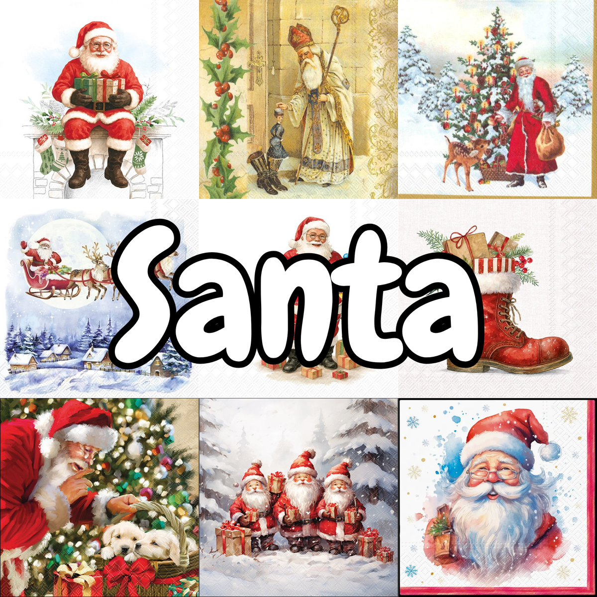 Decoupage Napkin Value Bundle - Santa