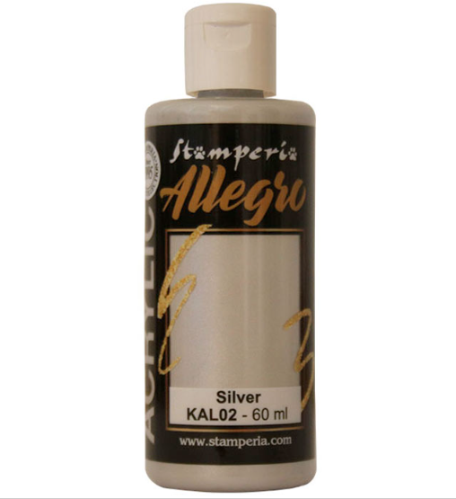 Stamperia Allegro Acrylic Craft Paint 60 ml - Silver